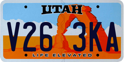 UT license plate V263KA