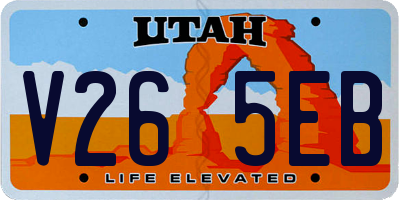 UT license plate V265EB