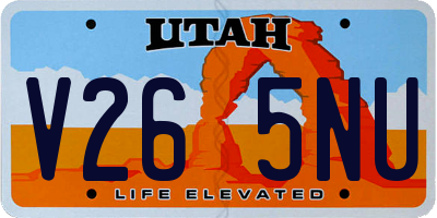 UT license plate V265NU