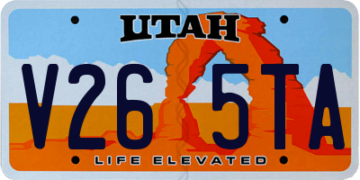 UT license plate V265TA