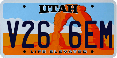 UT license plate V266EM
