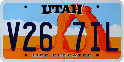 UT license plate V267IL