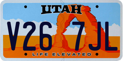 UT license plate V267JL