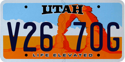 UT license plate V267OG