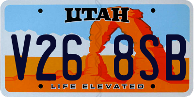 UT license plate V268SB