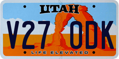UT license plate V270DK