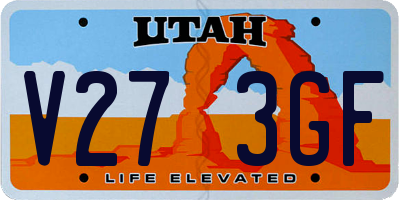 UT license plate V273GF