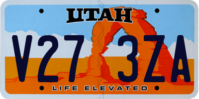 UT license plate V273ZA