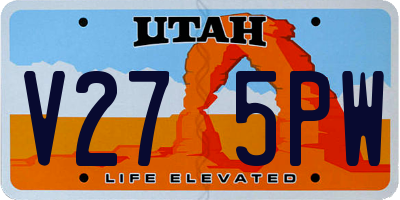 UT license plate V275PW