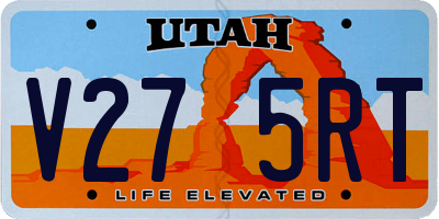 UT license plate V275RT