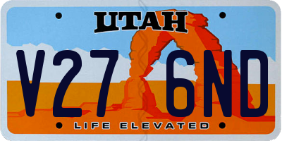 UT license plate V276ND