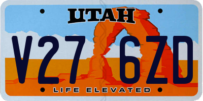 UT license plate V276ZD