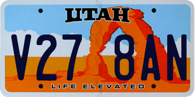 UT license plate V278AN