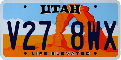 UT license plate V278WX