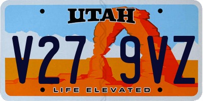 UT license plate V279VZ