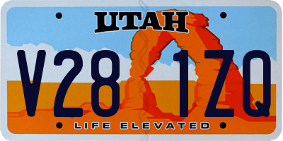 UT license plate V281ZQ