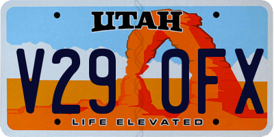 UT license plate V290FX
