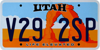 UT license plate V292SP