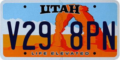 UT license plate V298PN