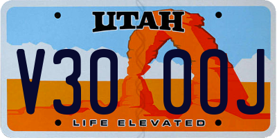 UT license plate V300OJ