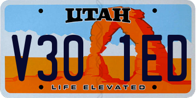 UT license plate V301ED