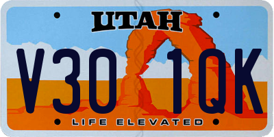 UT license plate V301QK