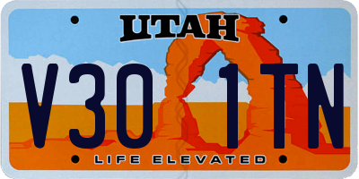 UT license plate V301TN