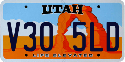 UT license plate V305LD