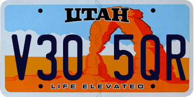 UT license plate V305QR