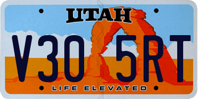 UT license plate V305RT