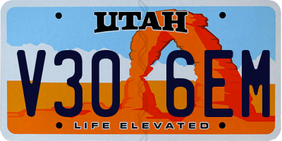 UT license plate V306EM