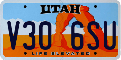 UT license plate V306SU