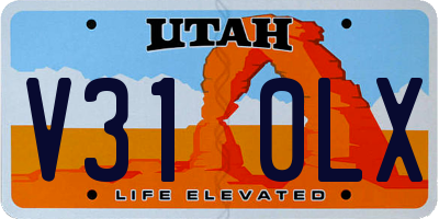 UT license plate V310LX