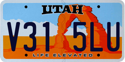 UT license plate V315LU