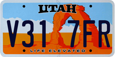 UT license plate V317FR