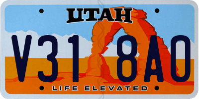 UT license plate V318AO