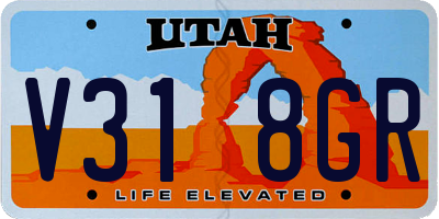 UT license plate V318GR