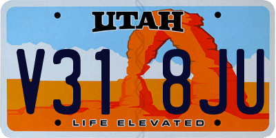 UT license plate V318JU