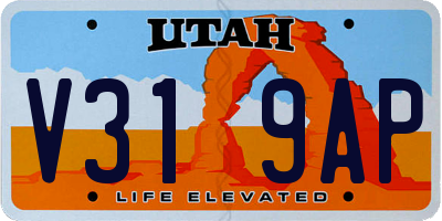 UT license plate V319AP