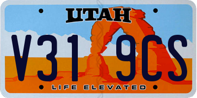 UT license plate V319CS