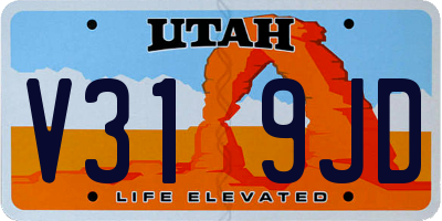 UT license plate V319JD