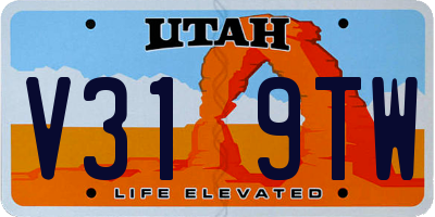 UT license plate V319TW