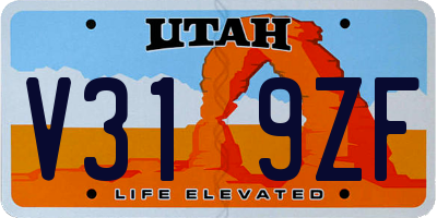 UT license plate V319ZF