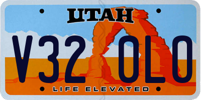 UT license plate V320LO