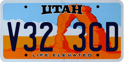 UT license plate V323CD