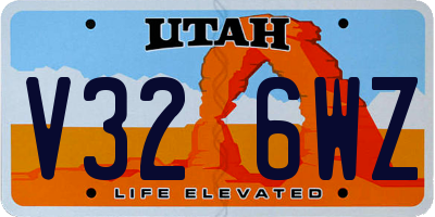 UT license plate V326WZ