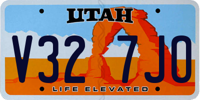 UT license plate V327JO
