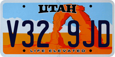 UT license plate V329JD