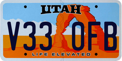 UT license plate V330FB