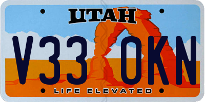 UT license plate V330KN